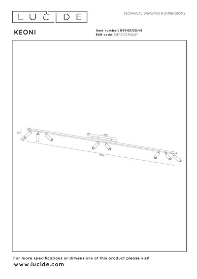 Lucide KEONI - Ceiling spotlight - 8xG9 - Taupe